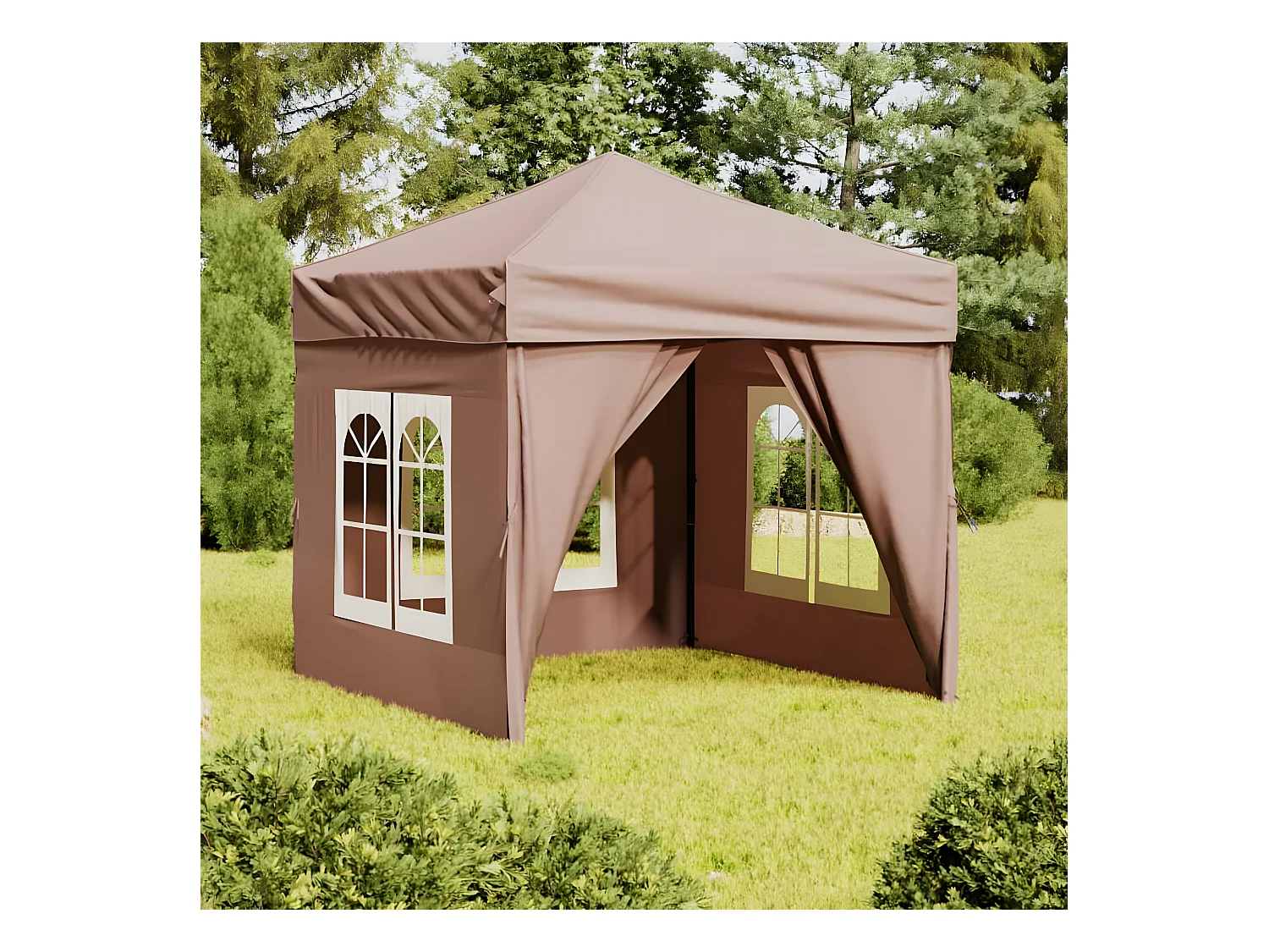 Tente de réception pliable avec parois Taupe 2x2 m WVGQ7902