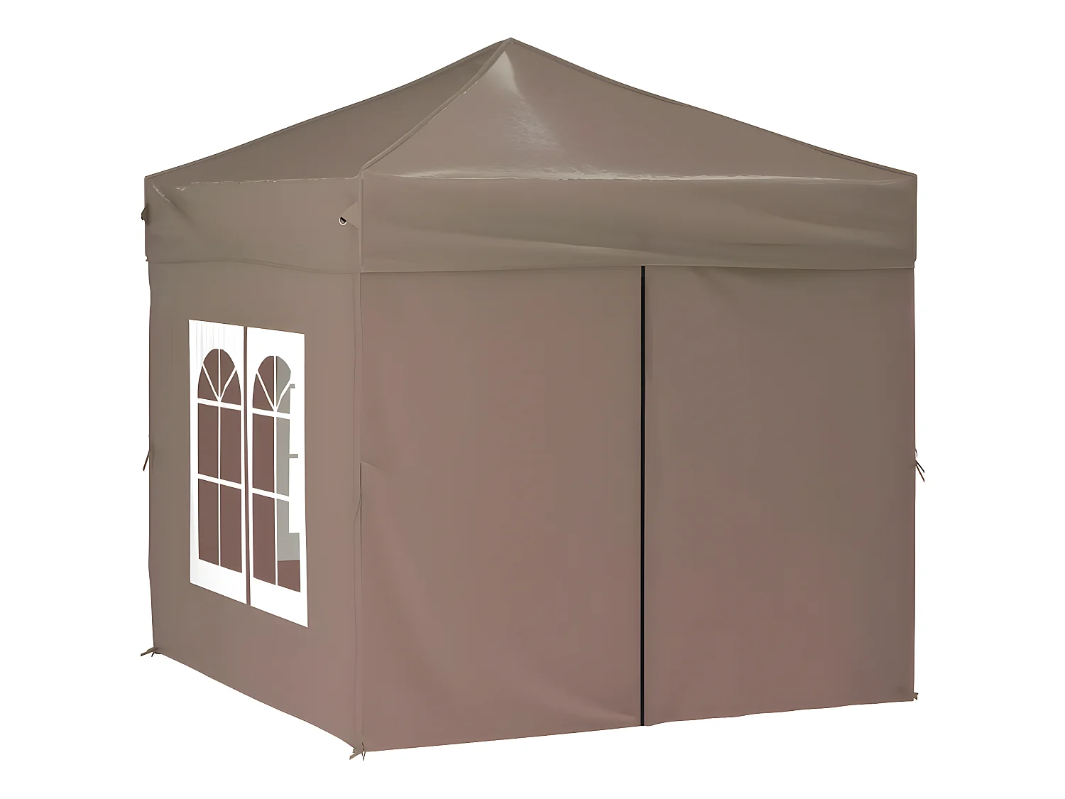 Tenda festas dobrável paredes laterais 2x2 m cinza-acastanhado PT871769