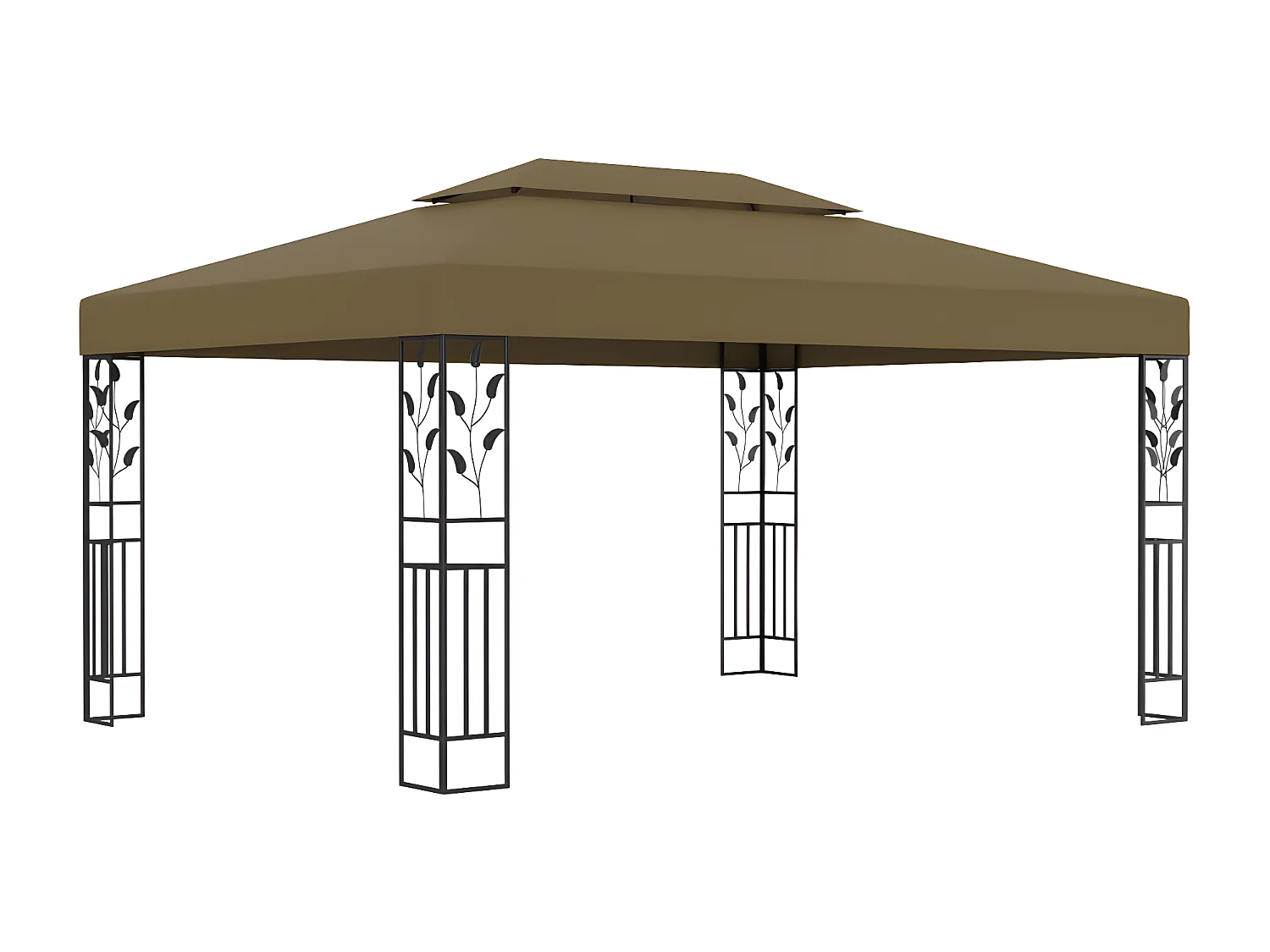 Gazebo - Tenda de recepção com telhado duplo 3x4 m 180 g/m² cinza-acastanhado PT416869