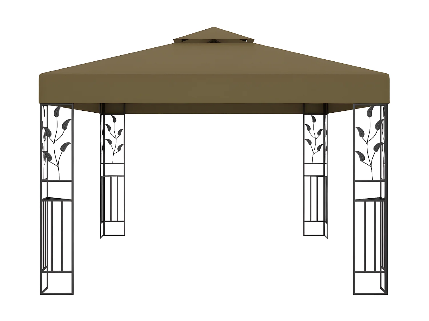 Gazebo - Tenda de recepção com telhado duplo 3x4 m 180 g/m² cinza-acastanhado PT416869