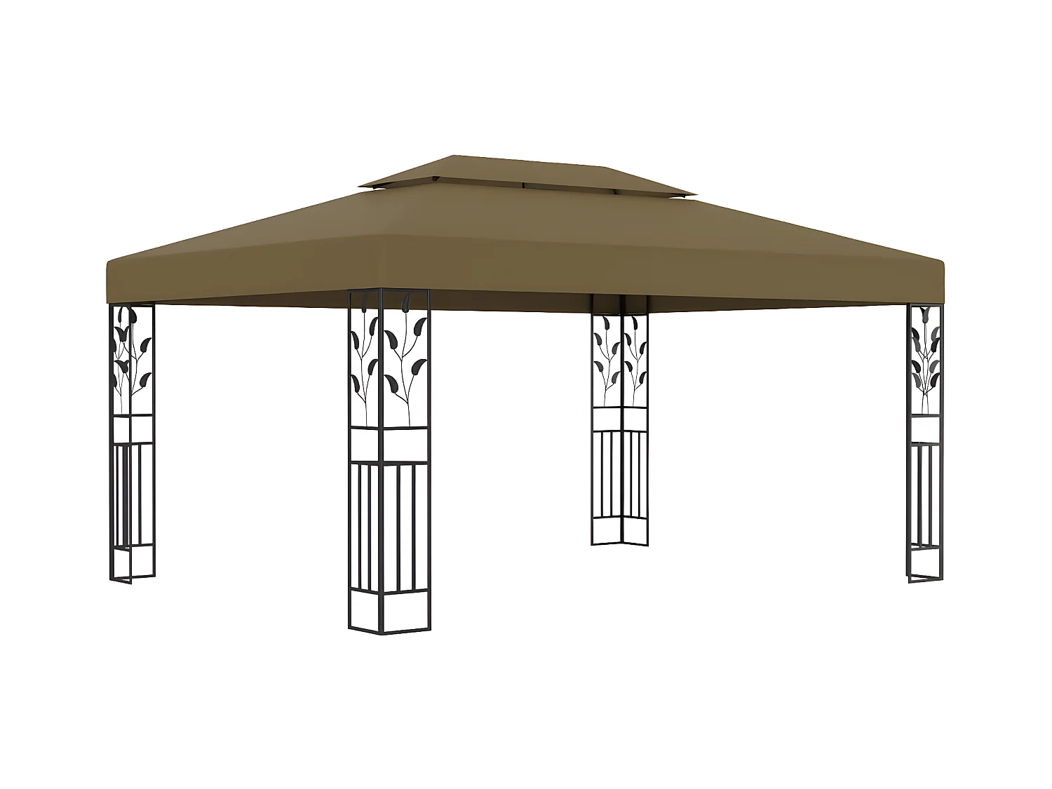 Tonnelle avec double toit 3x4 m Taupe 180 g/m² WVGQ1187