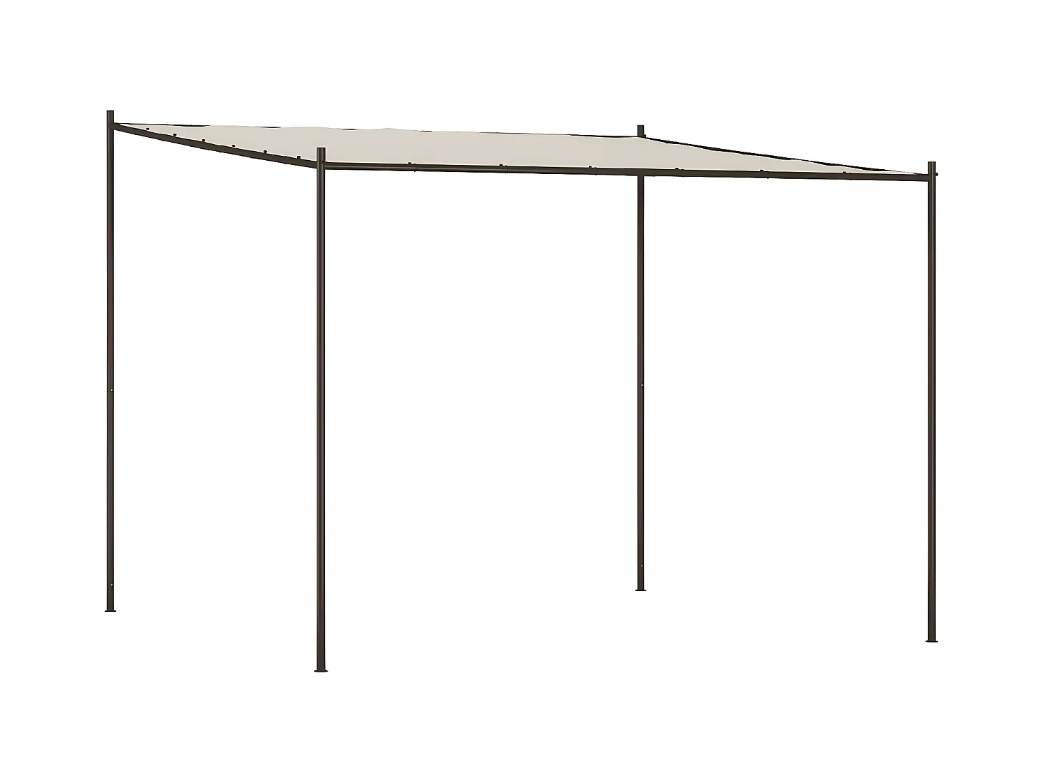 Prieel 3x3 m 180 g/m² stof en staal wit NL669165