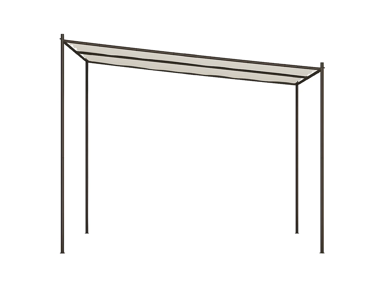 Prieel 3x3 m 180 g/m² stof en staal wit NL669165