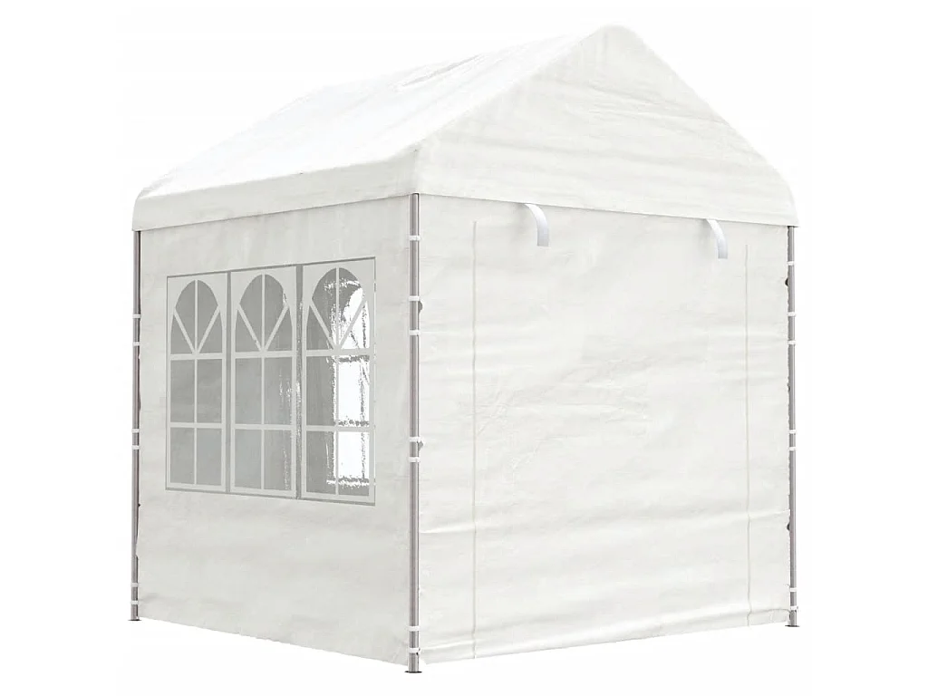 Gazebo - Tenda de recepção com telhado 6,69x2,28x2,69 m polietileno branco PT956837