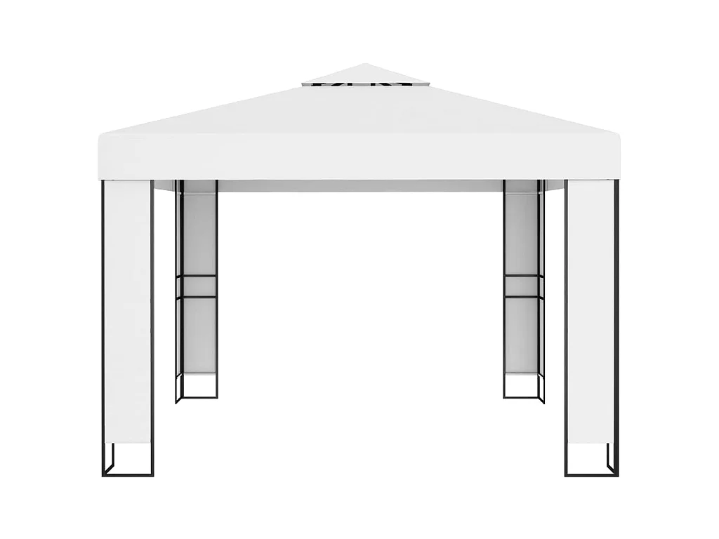 Tonnelle avec toit double 3x3 m Blanc WVGQ4683