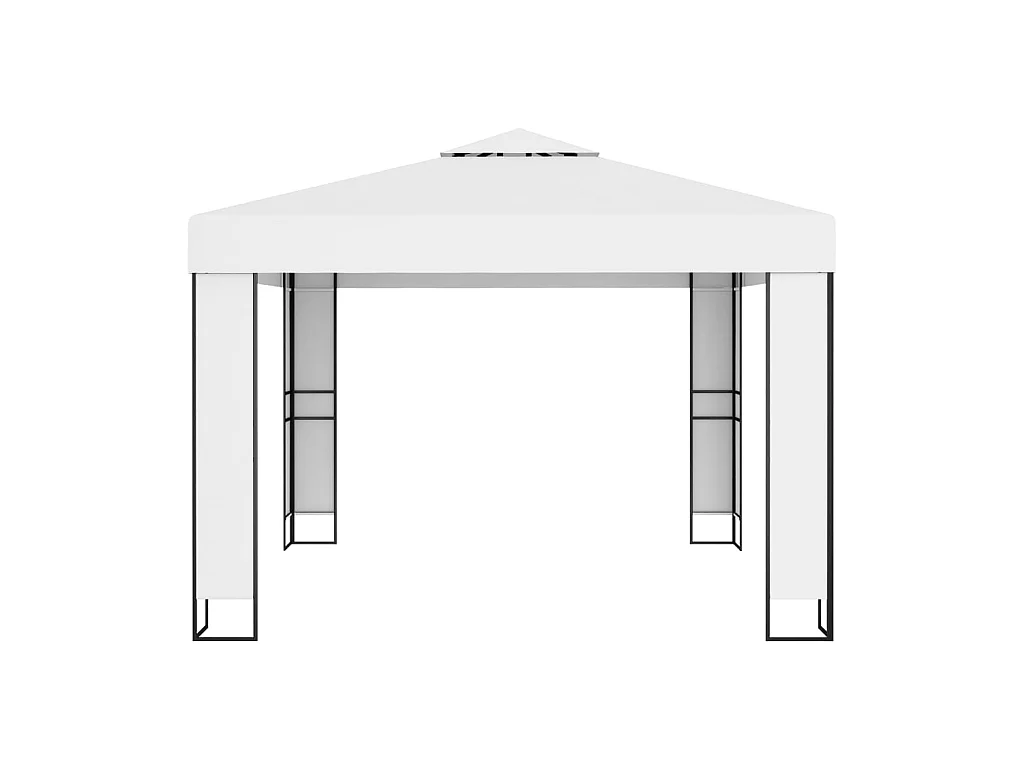 Prieel met dubbel dak 3x3 m wit NL655216