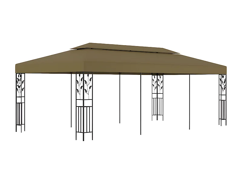 Gazebo - Tenda de recepção 6x3 m 180 g/m² cinzento-acastanhado PT646965