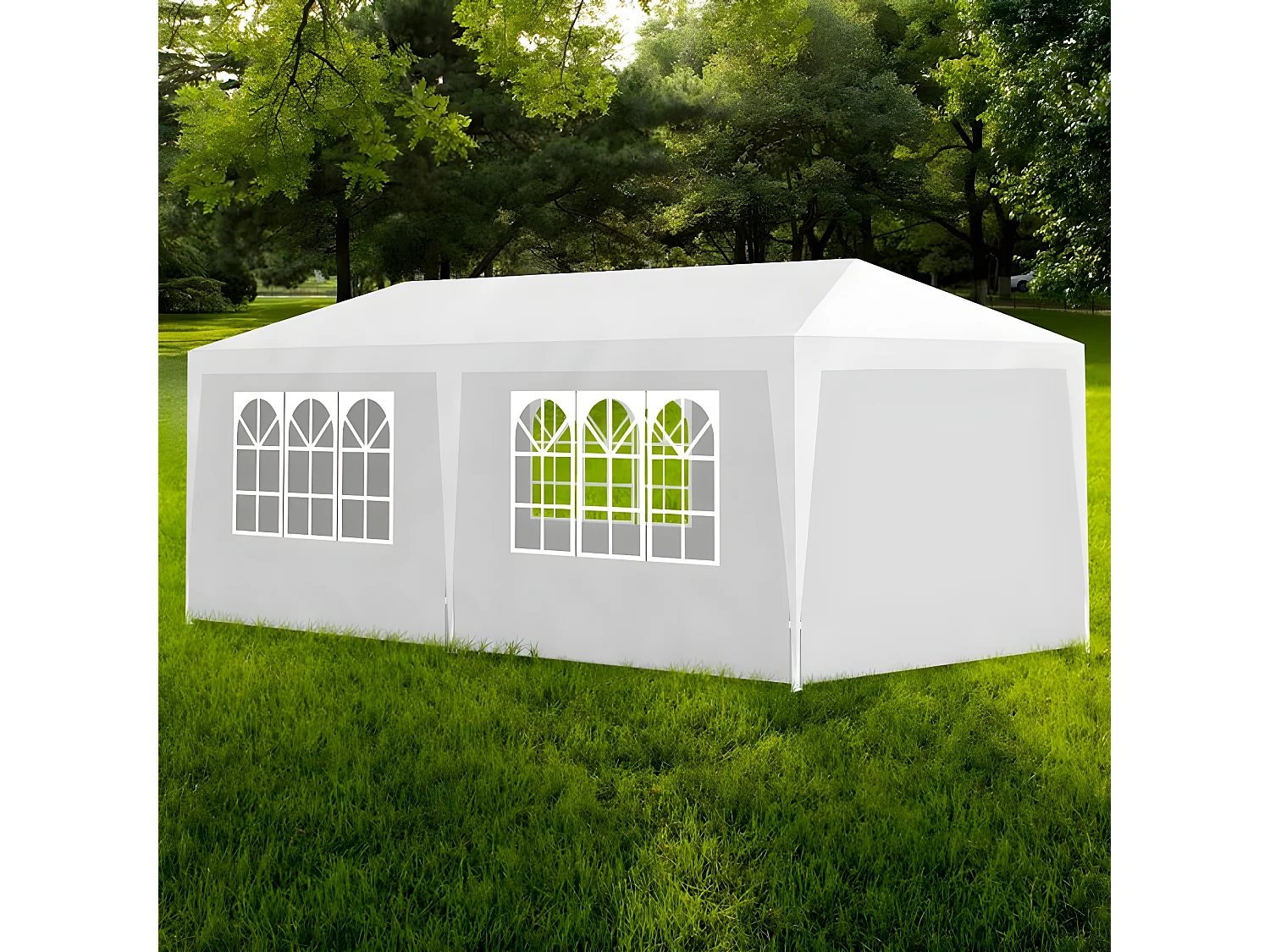 Tente de réception 3 x 6 m Blanc WVGQ7213