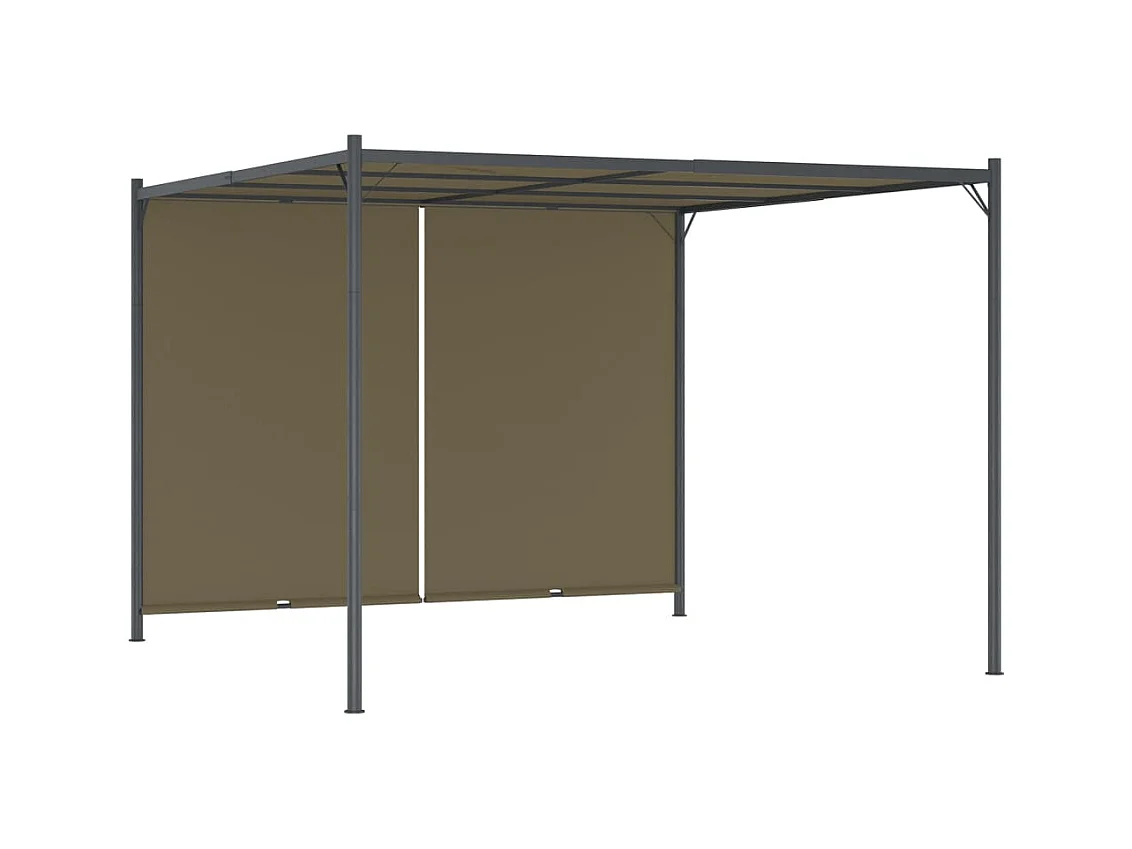 Pergola de jardin avec auvent rétractable 3x3 m Taupe 180 g/m² WVGQ1531