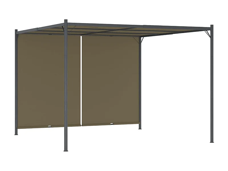 Pergola de jardin avec auvent rétractable 3x3 m Taupe 180 g/m² WVGQ1531