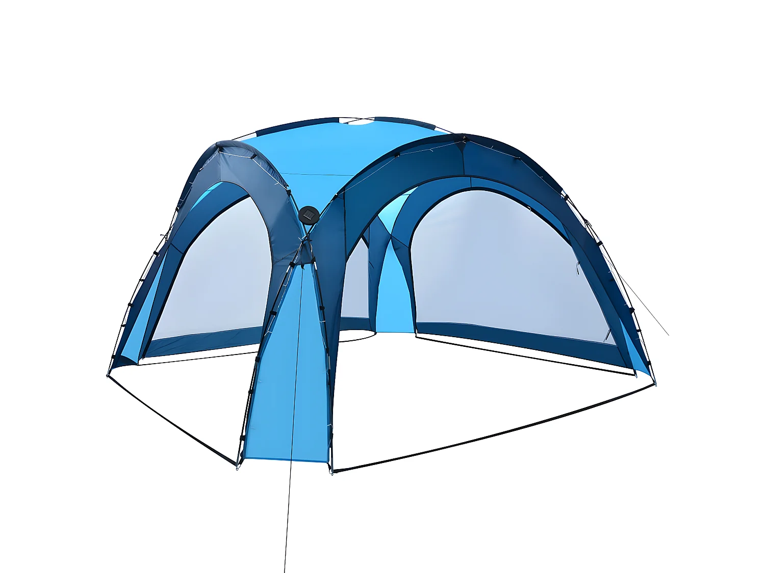 Partytent met LED en 4 zijwanden 3,6x3,6x2,3 m blauw NL628643