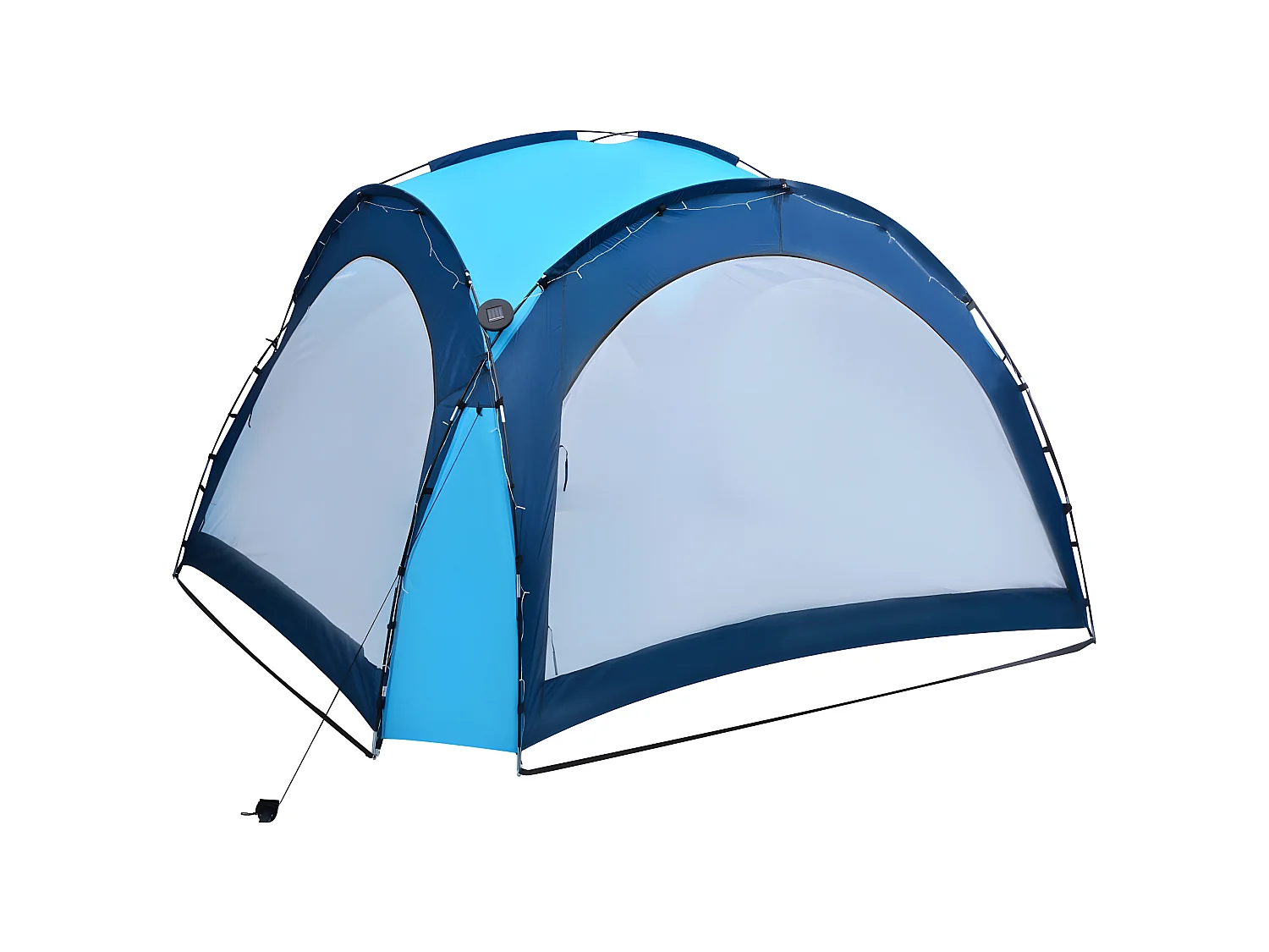 Partytent met LED en 4 zijwanden 3,6x3,6x2,3 m blauw NL628643