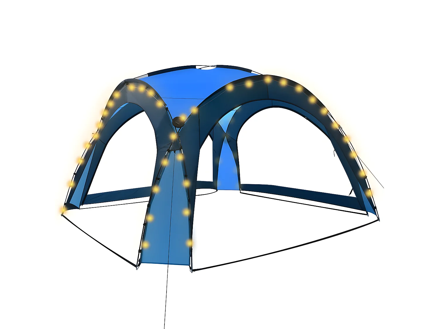 Tente de réception avec LED et 4 parois 3,6x3,6x2,3 m Bleu WVGQ2071