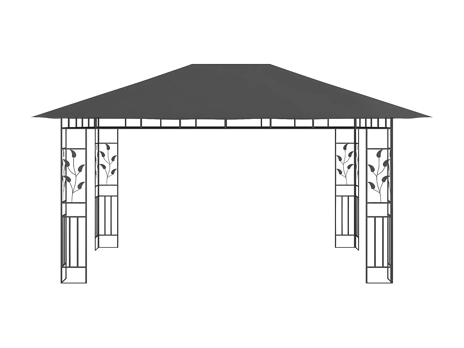 Tonnelle avec moustiquaire 4x3x2,73 m Anthracite 180 g/m² WVGQ2684