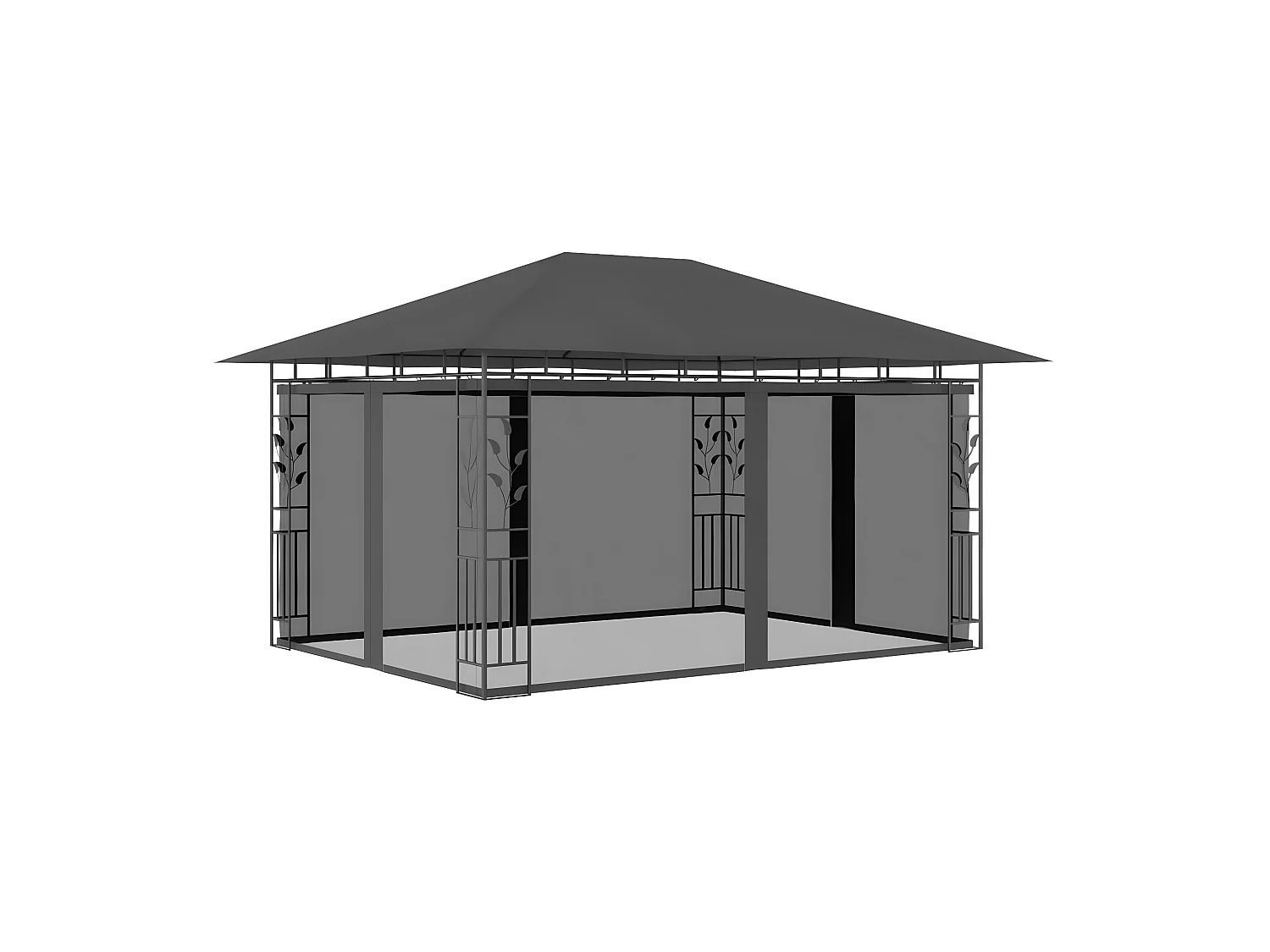 Tonnelle avec moustiquaire 4x3x2,73 m Anthracite 180 g/m² WVGQ2684