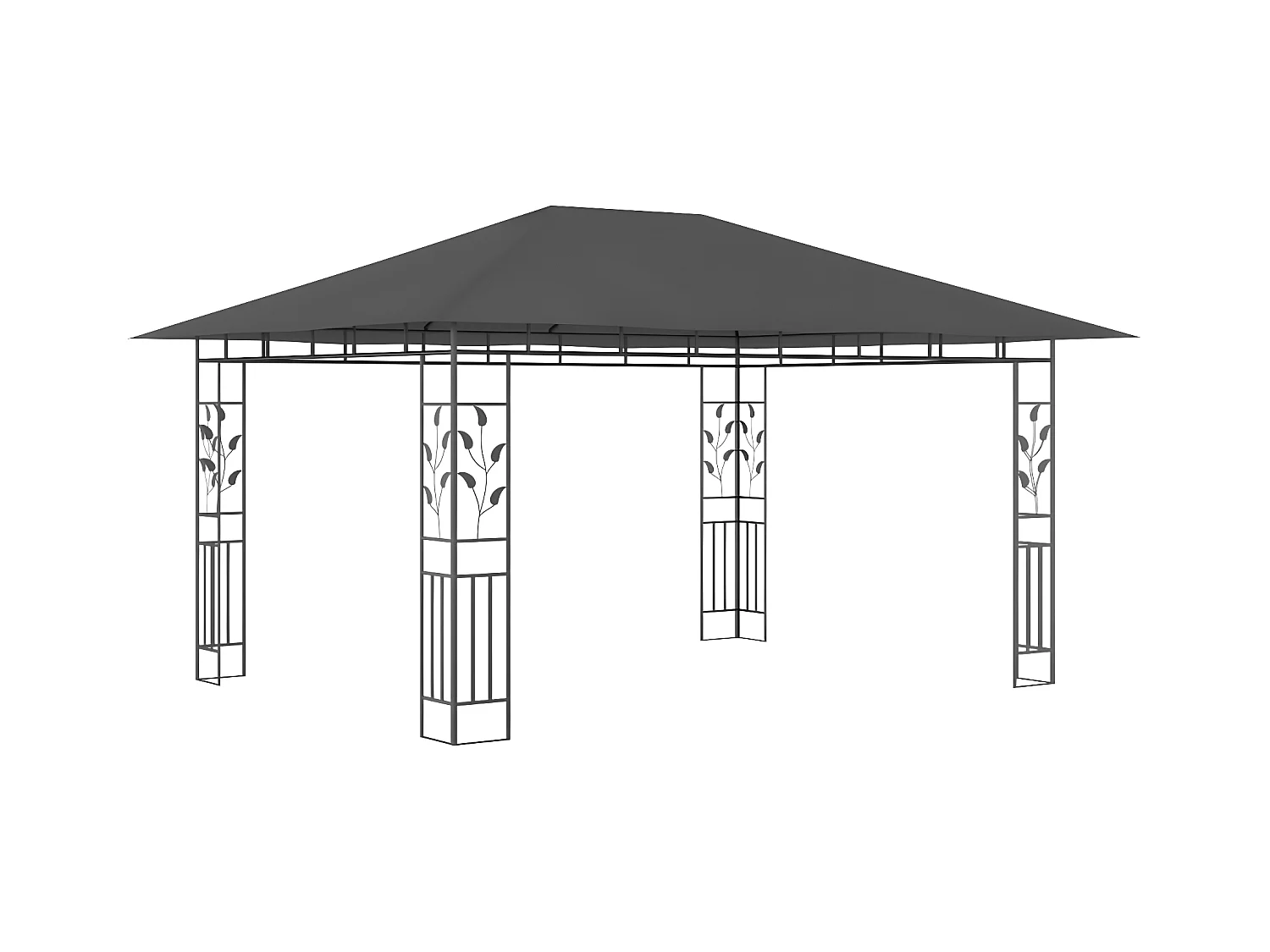 Prieel met klamboe 180 g/m² 4x3x2,73 m antraciet NL437652