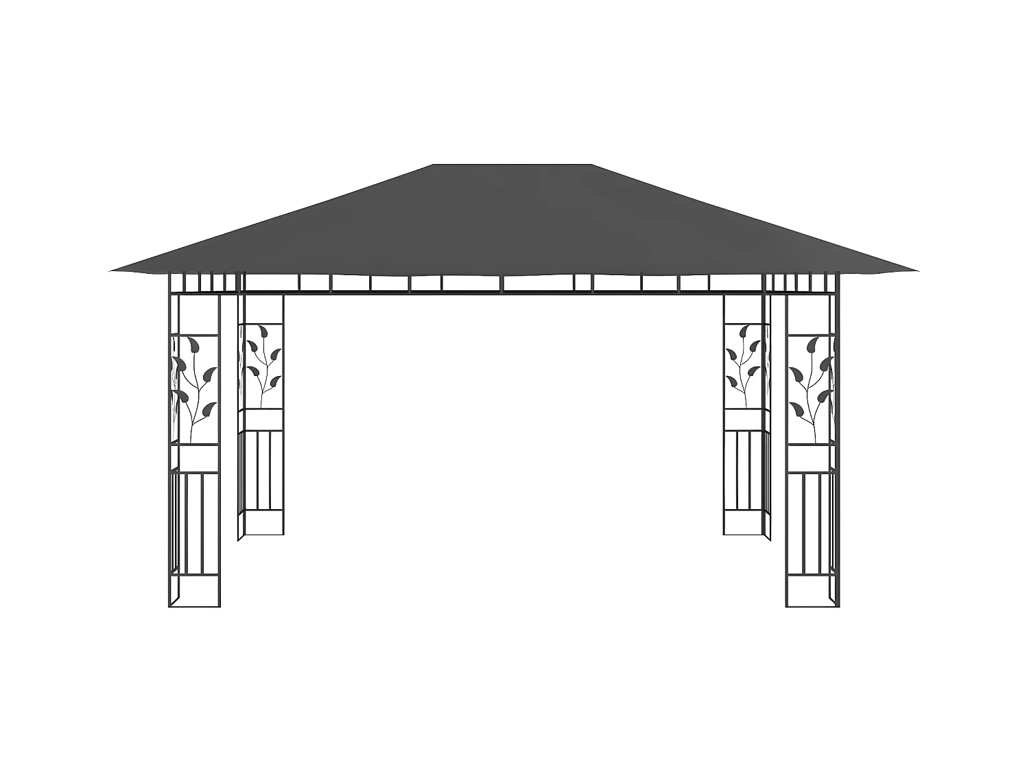 Prieel met klamboe 180 g/m² 4x3x2,73 m antraciet NL437652
