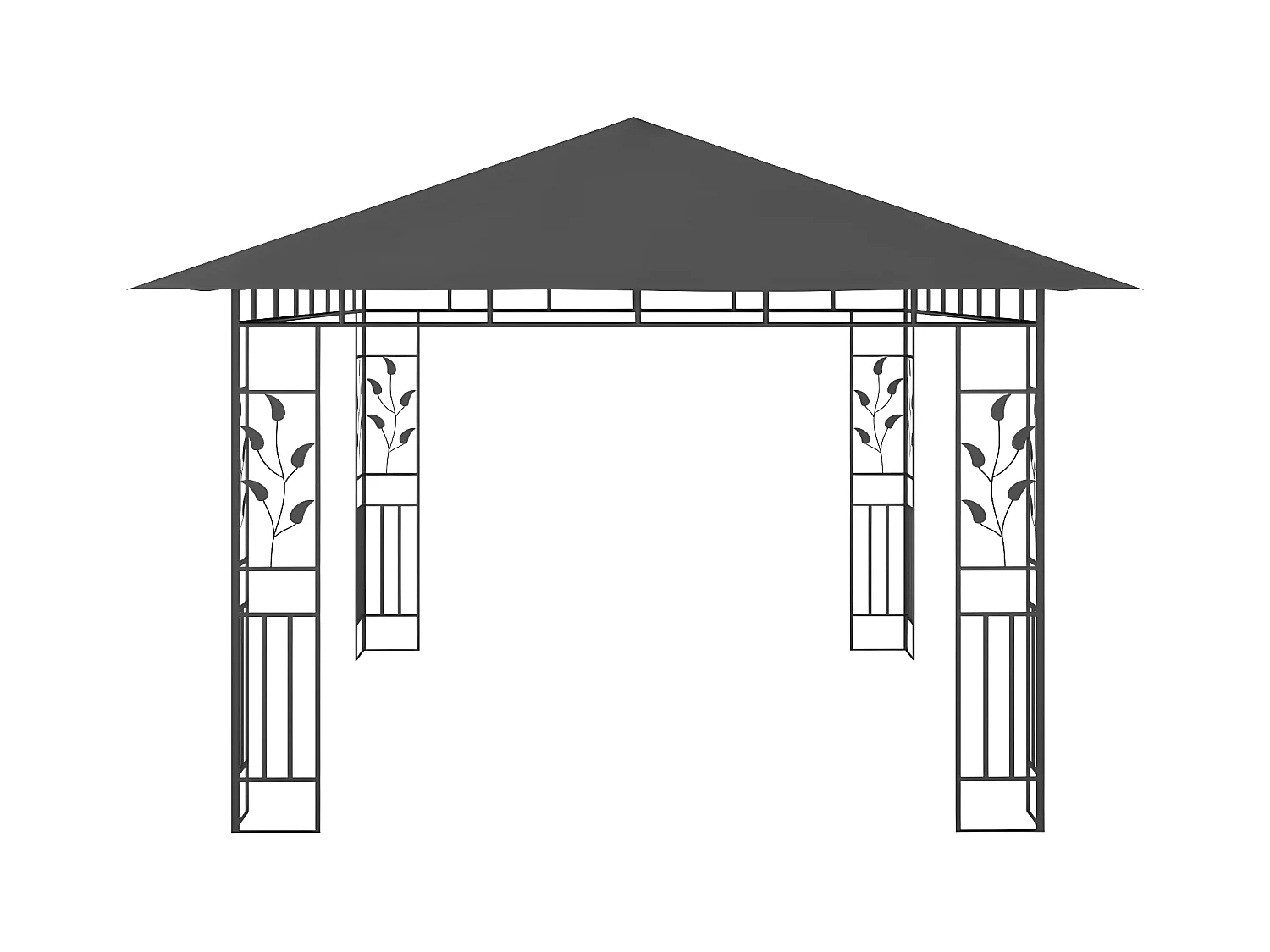 Prieel met klamboe 180 g/m² 4x3x2,73 m antraciet NL437652