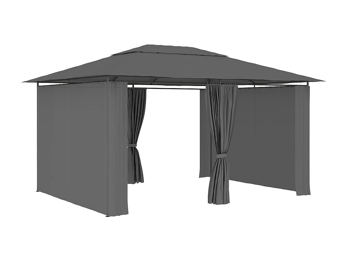 Tenda de jardim com cortinas 4x3 m antracite PT309046