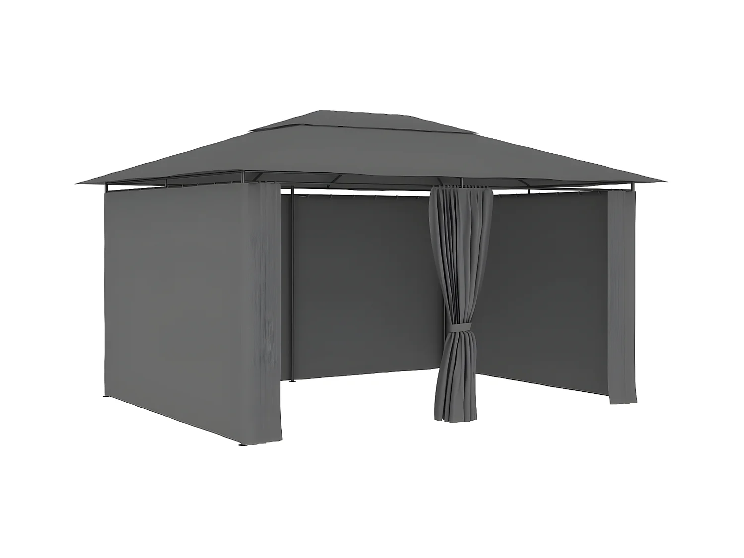 Tonnelle avec rideaux 4 x 3 m Anthracite WVGQ1633