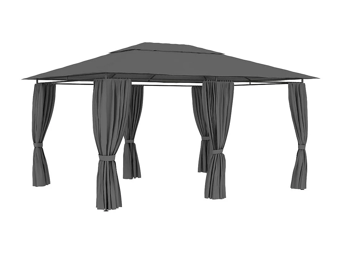 Tonnelle avec rideaux 4 x 3 m Anthracite WVGQ1633