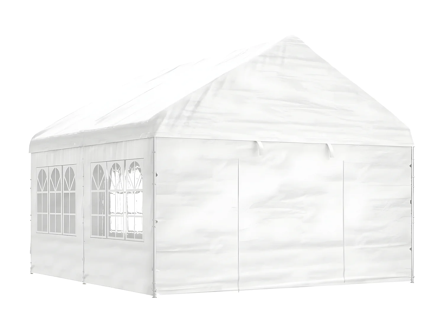 Gazebo - Tenda de recepção com telhado 4,46x4,08x3,22 m polietileno branco PT744572