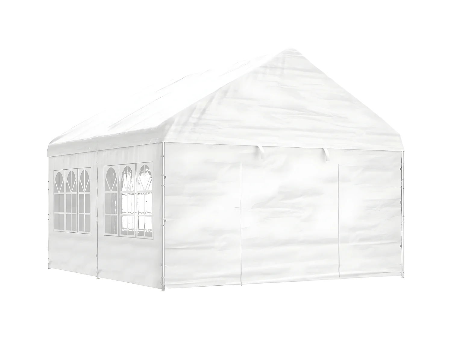 Tonnelle avec toit blanc 4,46x4,08x3,22 m polyéthylène WVGQ2677