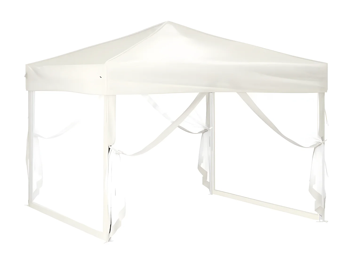 Tenda para festas dobrável com paredes laterais 3x3 m creme PT614231