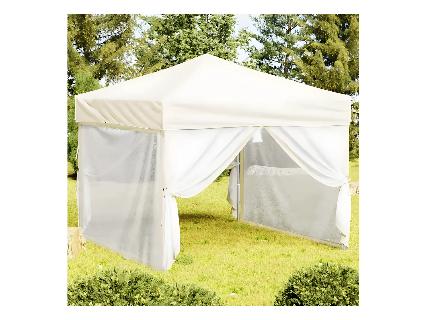 Tente de réception pliable avec parois Crème 3x3 m WVGQ2573