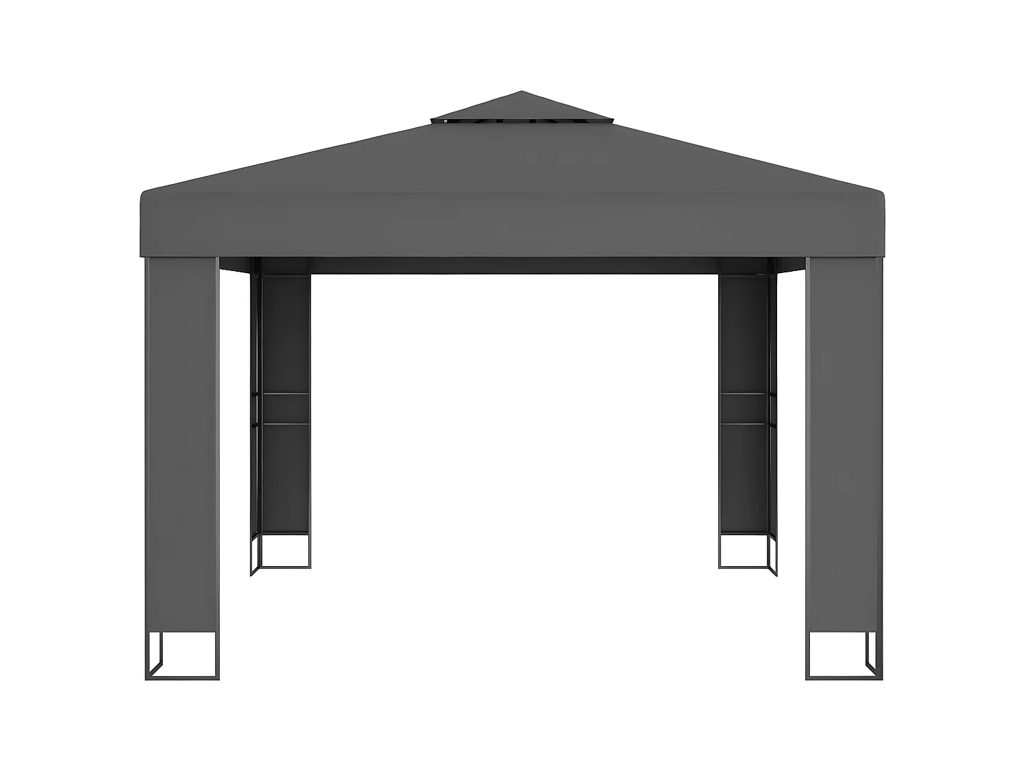 Tonnelle avec double toit et lumières LED 3x3 m Anthracite WVGQ6856