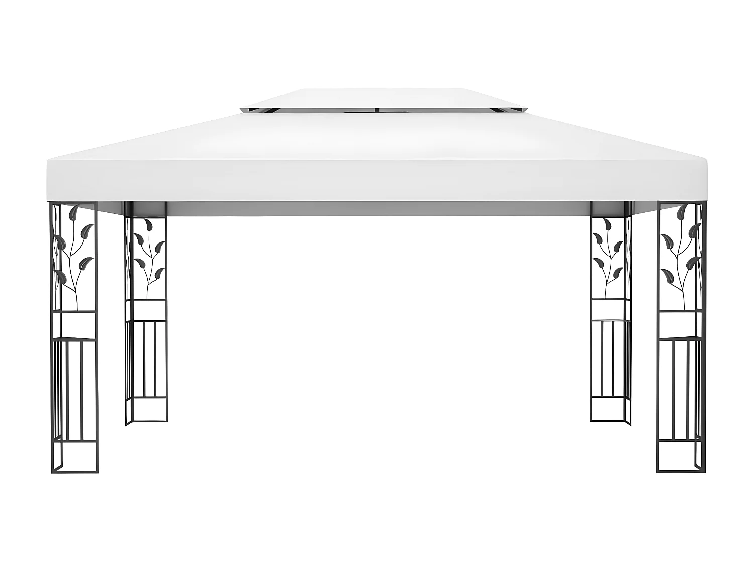 Tonnelle avec double toit et lumières LED 3x4 m Blanc WVGQ5085