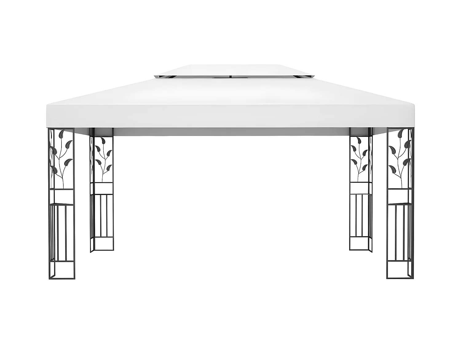 Tonnelle avec double toit et lumières LED 3x4 m Blanc WVGQ5085