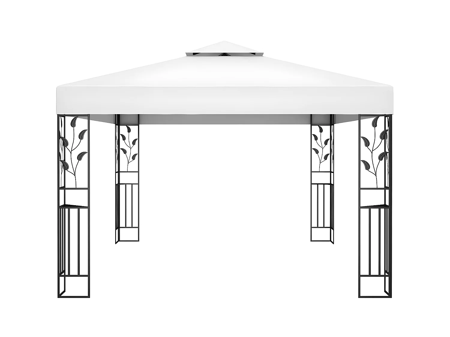 Tonnelle avec double toit et lumières LED 3x4 m Blanc WVGQ5085