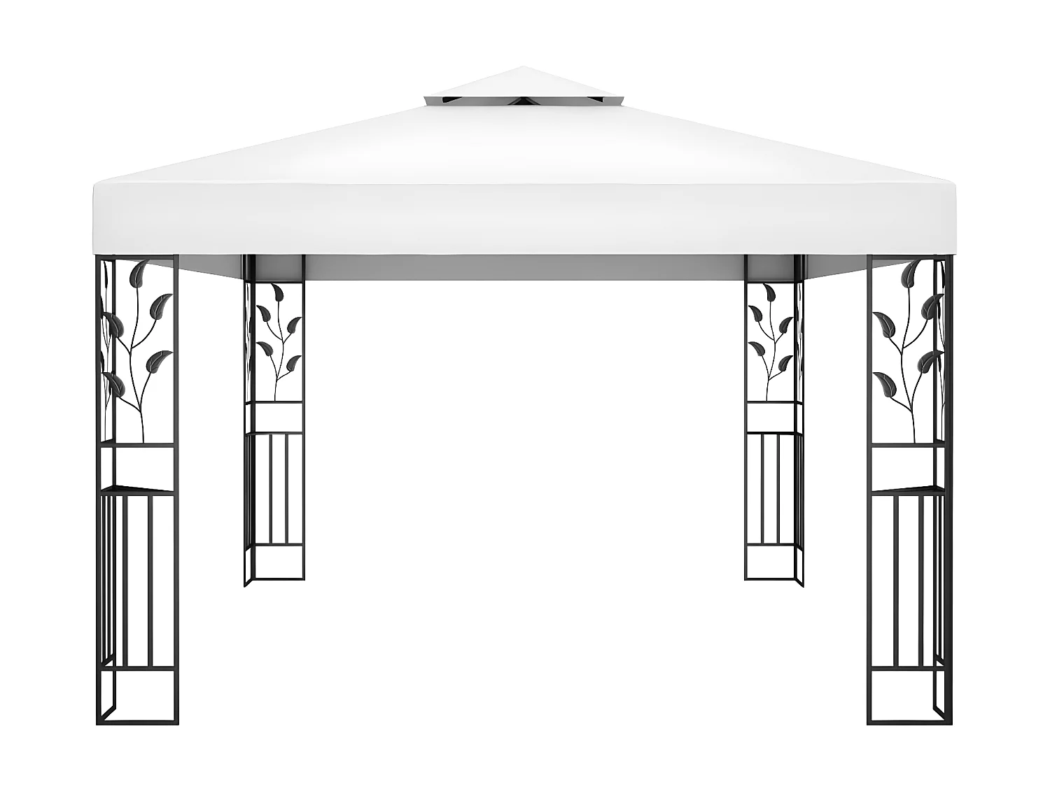 Tonnelle avec double toit et lumières LED 3x4 m Blanc WVGQ5085