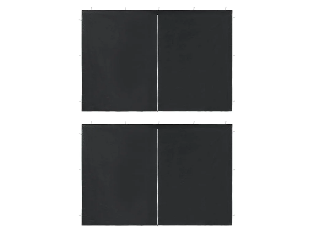 Paroi de Tente de réception 2pcs fermeture éclair PE Anthracite WVGQ9512