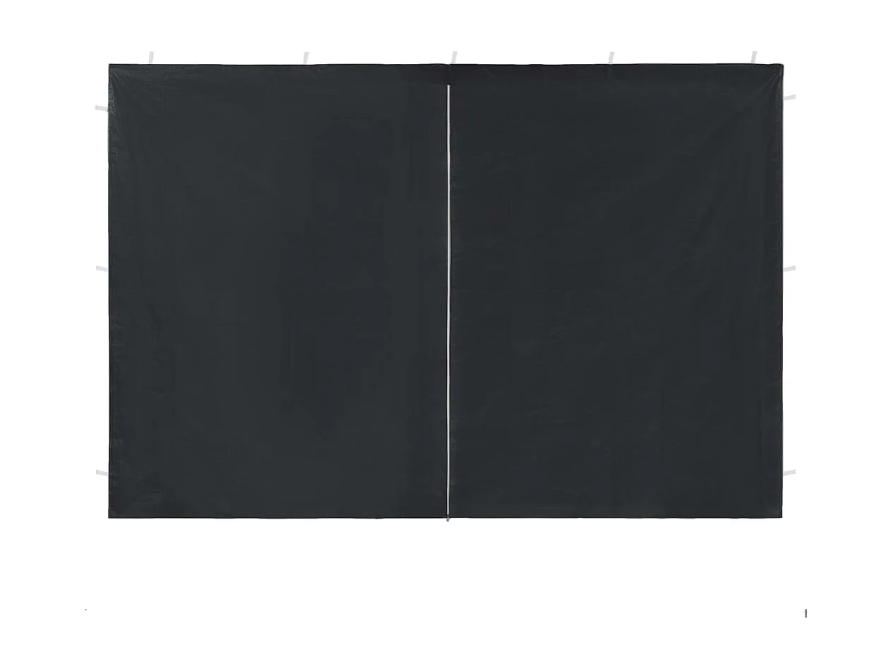 Paredes para carpas de fiesta con cremallera 2 uds PE antracita ES876043