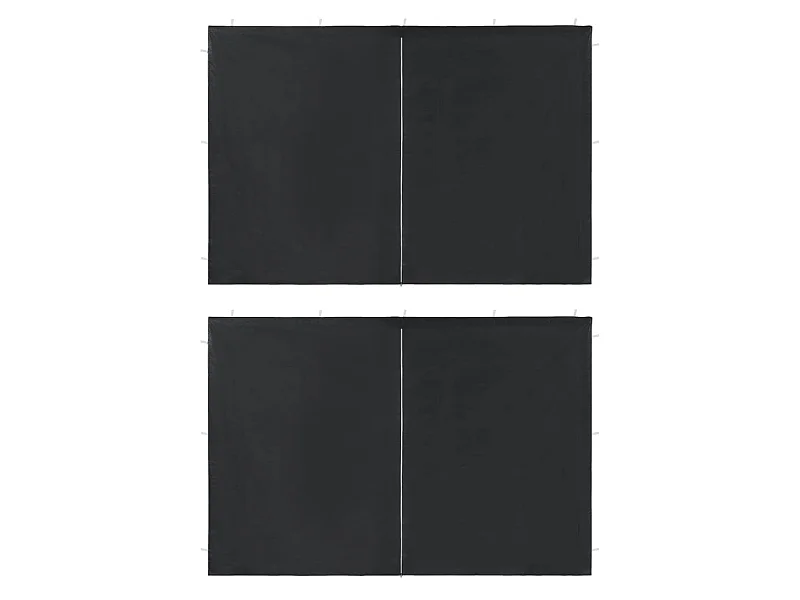 Paroi de Tente de réception 2pcs fermeture éclair PE Anthracite WVGQ9512