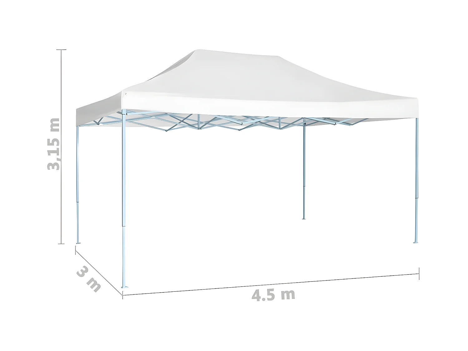 Partytent inklapbaar 3x4,5 m wit NL587536
