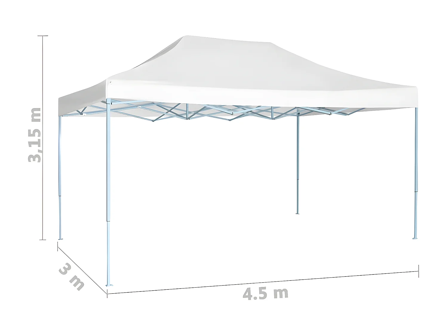 Tente de réception pliable 3x4,5 m Blanc WVGQ3014