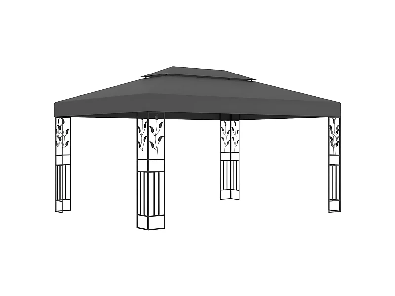 Tonnelle avec double toit 3x4 m Anthracite WVGQ8572