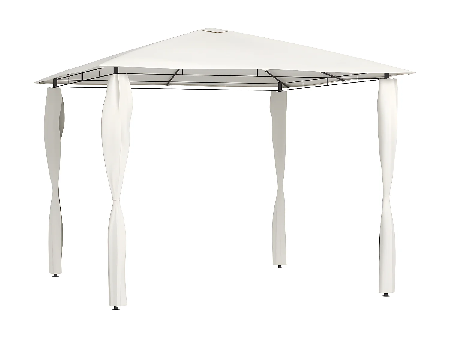 Cenador con cubiertas de postes crema 3x3x2,6 m 160 g/m² ES587313