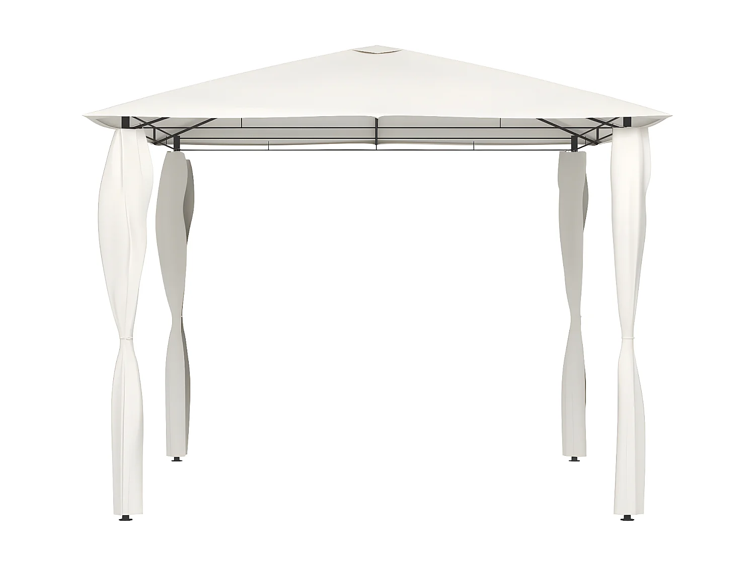 Cenador con cubiertas de postes crema 3x3x2,6 m 160 g/m² ES587313