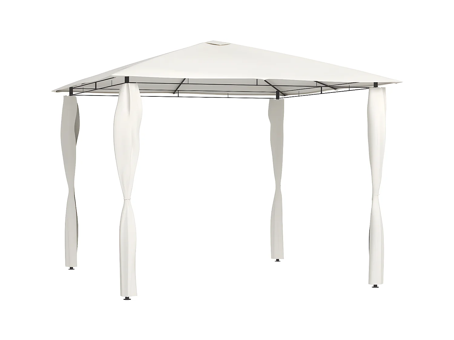 Tonnelle avec revêtement de poteaux 3x3x2,6 m Crème 160 g/m² WVGQ4204