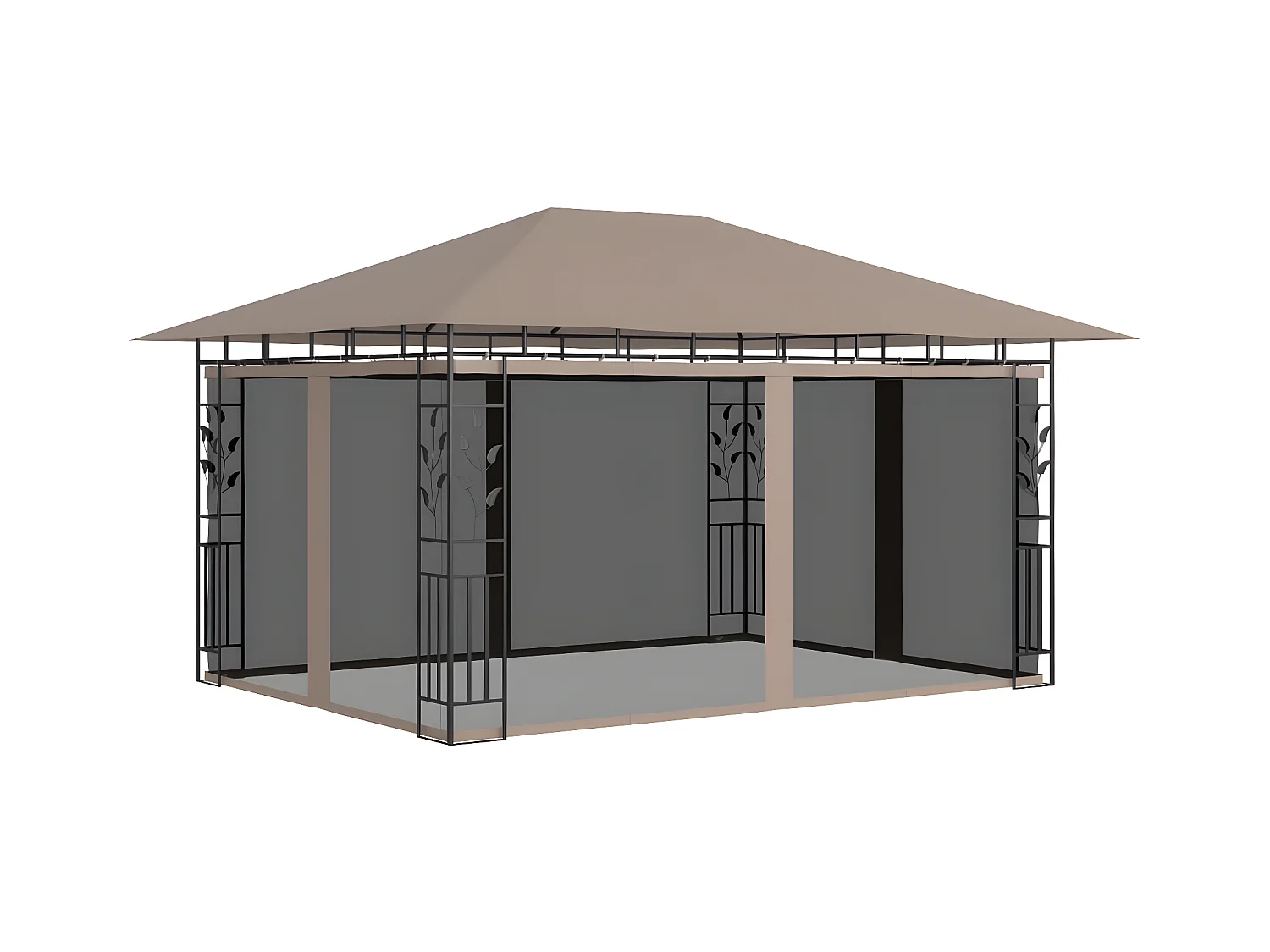 Tonnelle avec moustiquaire 4x3x2,73 m Taupe 180 g/m² WVGQ6011