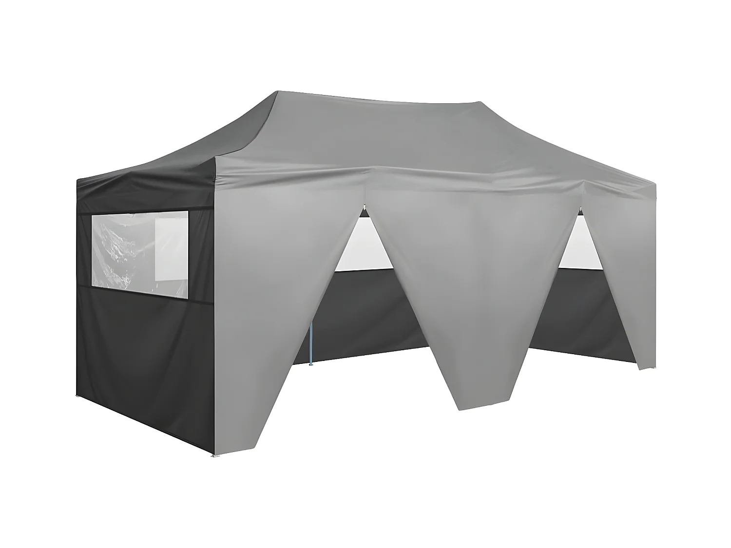 Tente de réception pliable avec 4 parois 3x6 m Acier Anthracite WVGQ6991