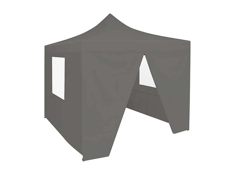 Tente de réception pliable avec 4 parois 2x2 m Acier Anthracite WVGQ2283