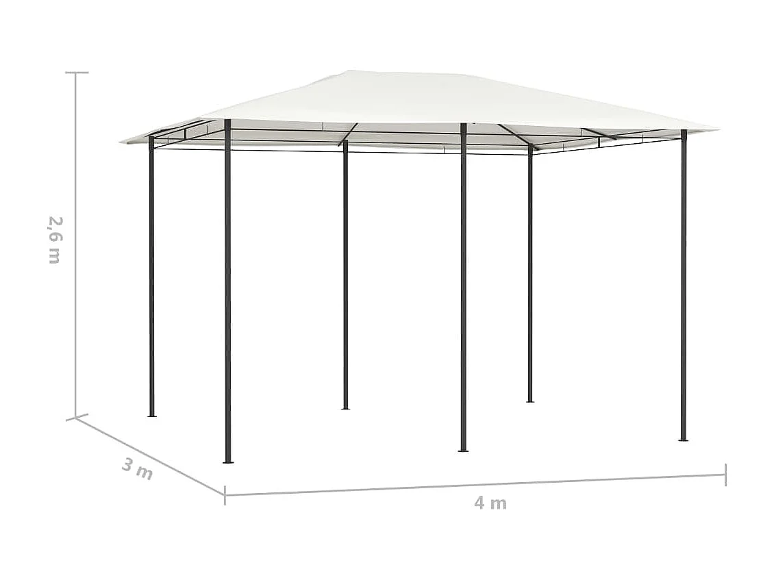 Gazebo - Tenda de recepção 3x4x2,6 m 160 g/m² cor creme PT600036
