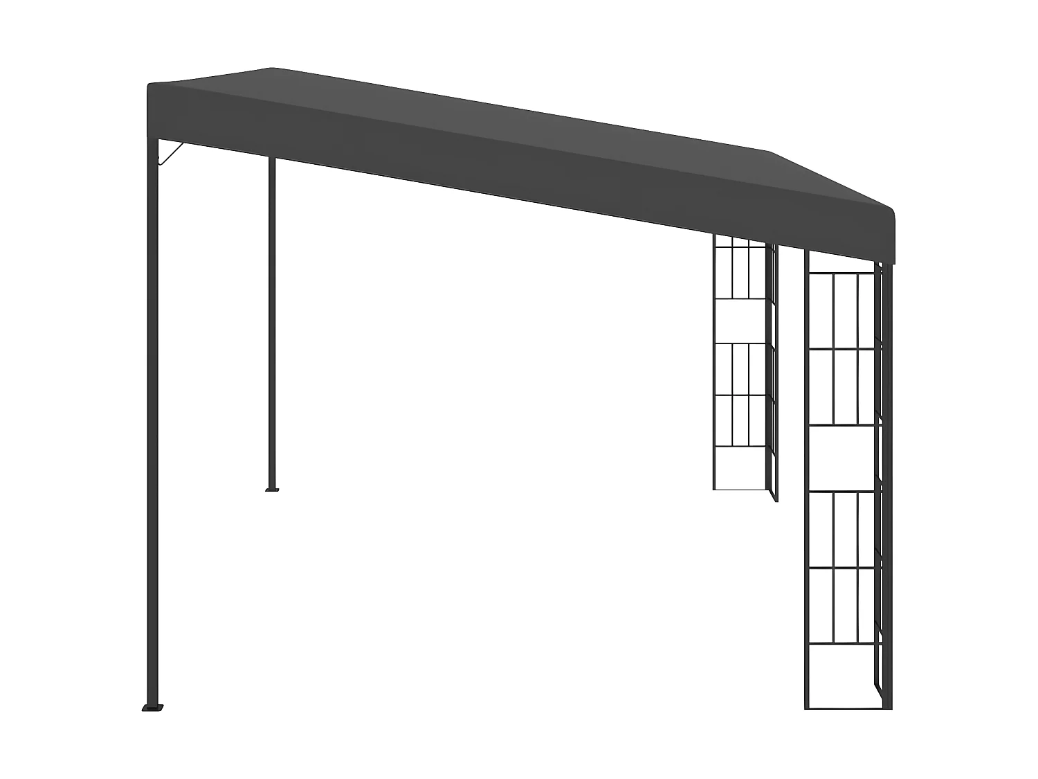 Tonnelle mural 3x4 m Anthracite Tissu WVGQ2611