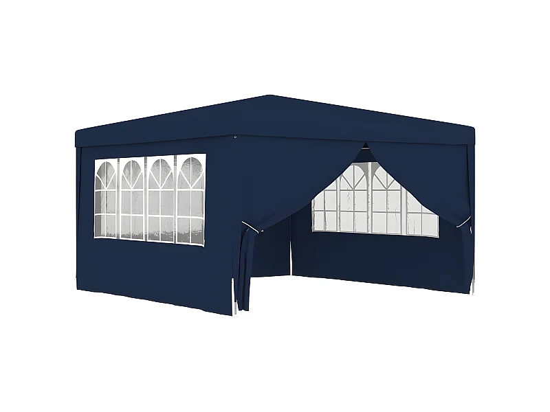 Tenda festas profissional c/ paredes laterais 4x4m 90g/m² azul PT648833