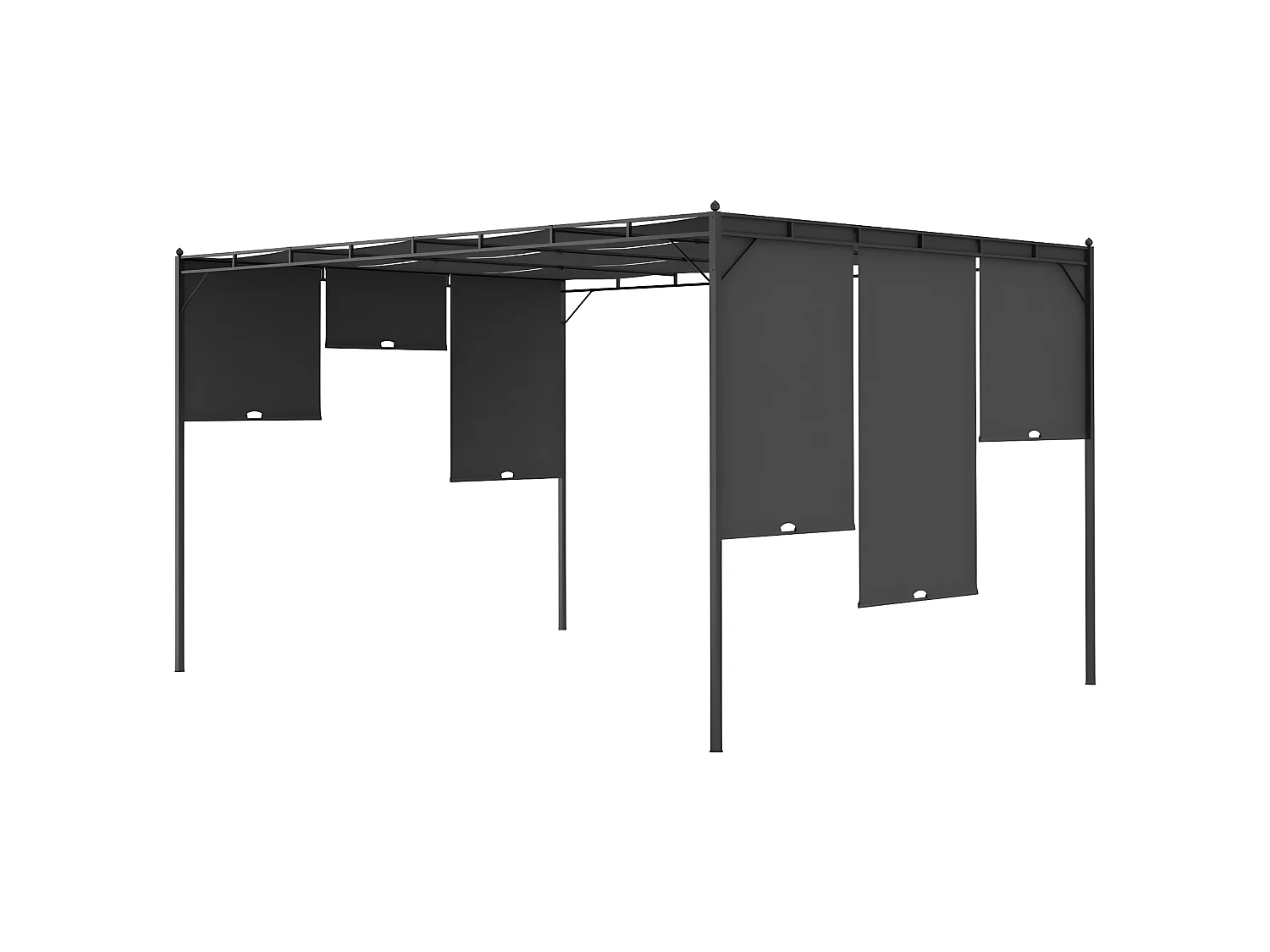 Gazebo - Tenda de recepção de jardim com cortina lateral 4x3x2,25m antracite PT316151